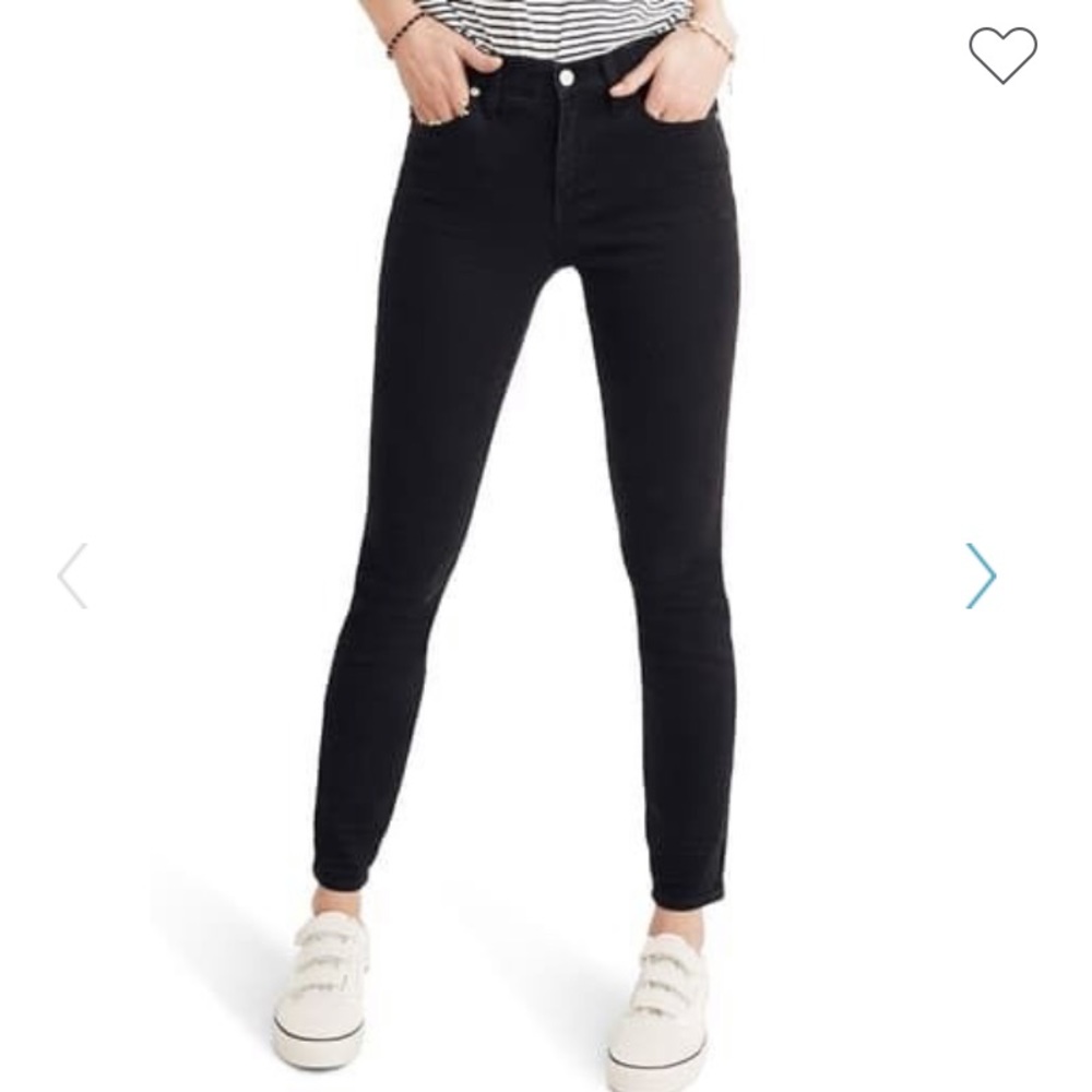 Madewell High Rise Washed Black Skinny Jeans